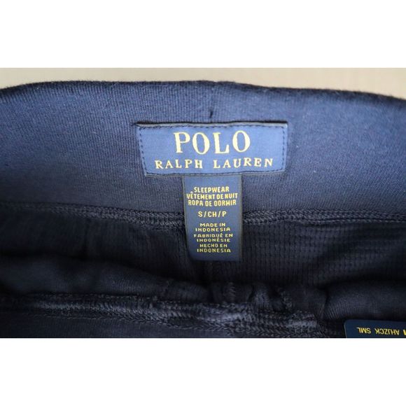 Polo Ralph Lauren Men's Sz S Navy Blue Embossed Waffle Knit Jogger Sleep Pants - Picture 6 of 7